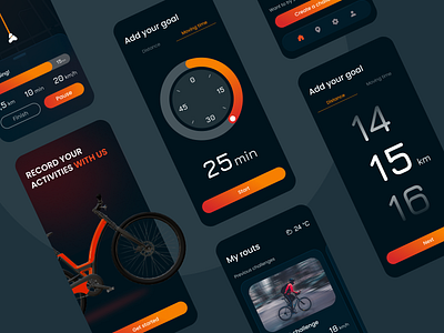 Cycling Tracker App app branding de design graphic design illustration logo ui ux vector