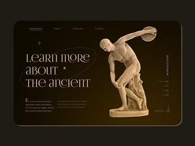 Ancient Art Museum Website app branding de design graphic design illustration logo ui ux vector