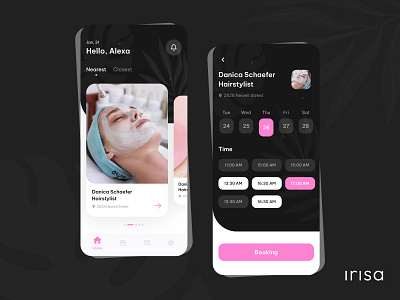 Beauty Salon Online Appointment App app branding de design graphic design illustration logo shot ui ux vector