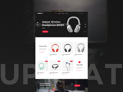 Upbeat Headphones | E-commerce website concept design ecommerce ecommerce design figma landing page ui ui design ui ux ux web design