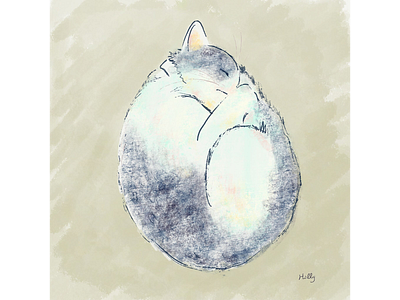 Dreaming Cat cat graphic design illustration procreate