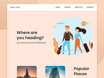 Travel website landing page