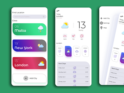 Weather App ued uxdesign weather