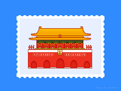 Architectural illustrations design architectural bule china illustrations red stamps