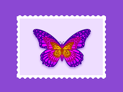 Colorful butterfly butterfly colorful hand painted illustration stamps