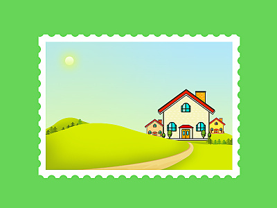 The house on the grass grass green house illustrations