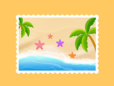 Starfish and beach