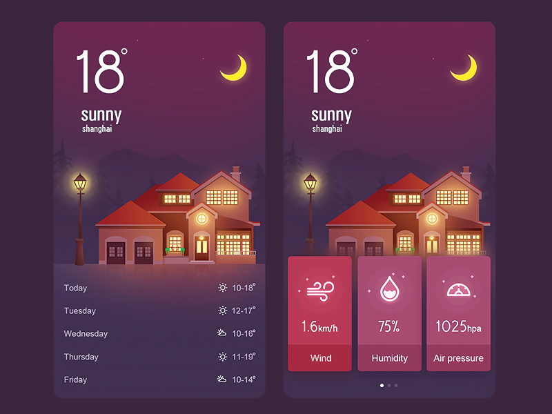 Download The weather App UI by Zoeyshen | Dribbble | Dribbble