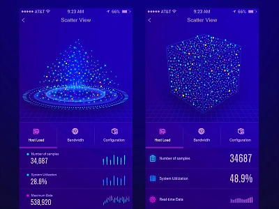 APP Data page design 3d animation app cube data diagram histogram particle rubiks scatter ui visualization