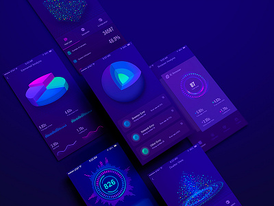 The APP UI design collection 3d app dashboard diagram earth histogram particle rotation rubiks scatter ui visualization