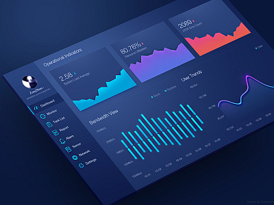 Dashboard by Zoeyshen admin animation chart dashboard data visualization fui graph histogram icon mobile monitoring web