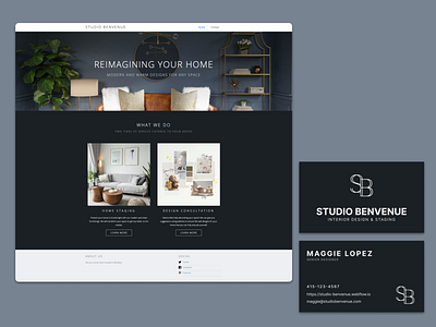 Website and Branding for Interior Design Studio branding business card ux design web web design