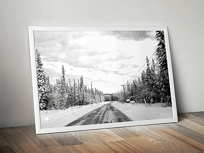 Winter Wonderland black and white mock mock up picture picture frame wall winter wood