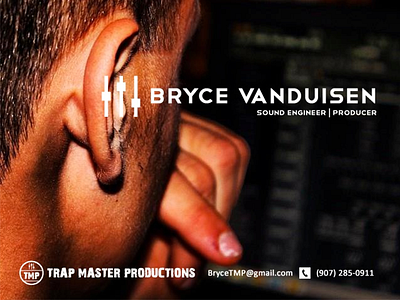 Bryce the Beatbox business card graphic design trapmaster type typography