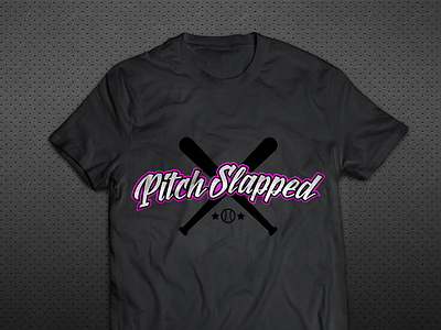 Pitch Slapped Softball balls baseball bat black design jersey logo pink softball tshirt