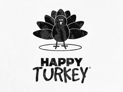 Happy Turkey Logo bw design logo