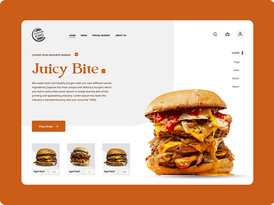 Burger - Landing page 🍔 burger design dribbble figma landing page ui ui challenge uiux design web design