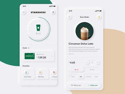 Starbucks App Neumorphism Concept