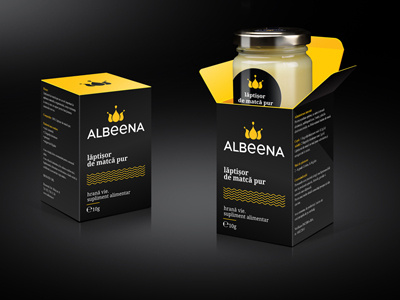 Albeena royal jelly and honey albeena bee black honey packging pattern premium royal jelly yellow