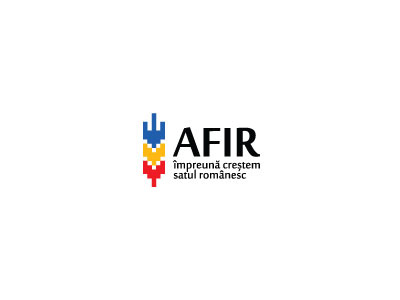 Afir agency blue ear flag logo red romania rural wheat yellow