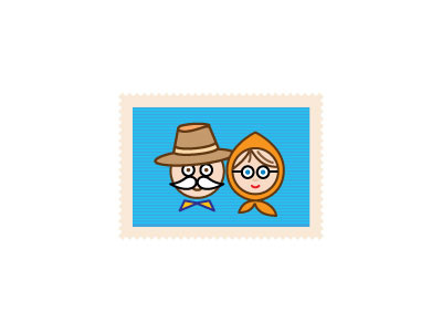 old couple illustration art couple illustration line old outline rural stamp