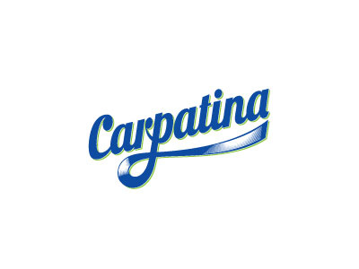 Carpatina lettering mineral retro water