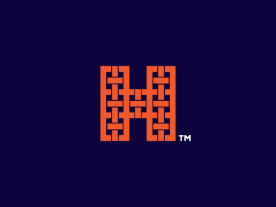 H wear cloth details letter logo monogram textile wear weave