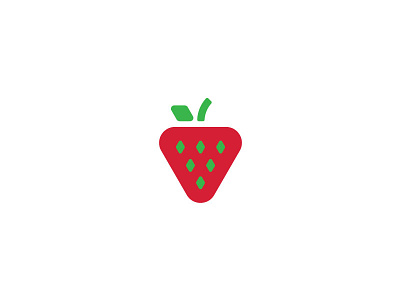 digital berry bold digital berry fresh fruit geometric green logo minimal red ripe square strawberry