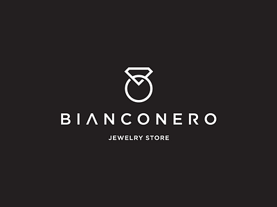 BiancoNero bianco black blend chain contrast diamond geometric jewelry minimal nero pacakging retail ring romania white