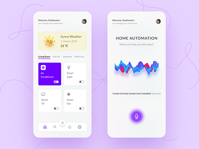Home Automation App app appdesign clean design home automation mobile ui userexperience userinterface ux
