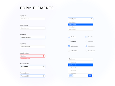 Form Elements buttons check box design design system drop down input radio button text field ui userexperience userinterface ux