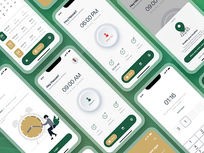 Smart Attendance Track & Trace Full Screens app development application dashboard attendance management best ui dynamic flutter green hrm human mobile app mobile app design mobile app development mobile ui modern modern design smart app smart attendance uiux user centered design ux