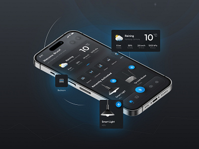 Smart Home Mobile App ai artificial intelligence connectedhome homeautomation homecontrol homenetworking homesecurity hometech ios neumorphism skeuomorphism smartcamera smartdevices smarthome smartlight smartliving smartlock smartsecurity smartthermostat ui