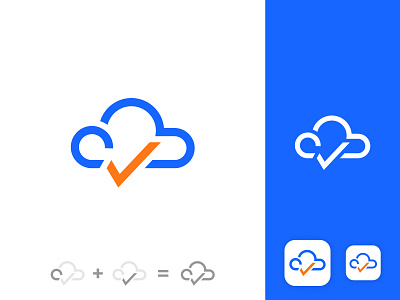 Logo design ( letter c + check mark + cloud )