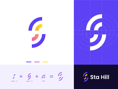 Logo Design ( Letter S + Letter H + Wifi )