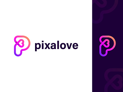 P + love logo brand branding creative logo dating logo gradient logo heart icon identity logo logo design logofolio love mark modern logo monogram p p logo p mark technology valentine