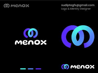 menox - tech company api app branding crypto design gradient logo icons it letter logo design logomark logos m mark modern monogram portfolio software tech technology logo