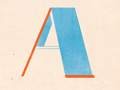 "A" a geometic lettering shapes typography