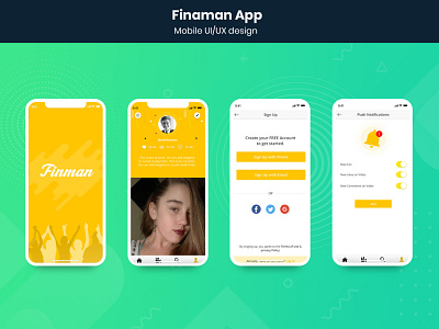 Finaman APP android app design iphone app design skecth social media app ui design