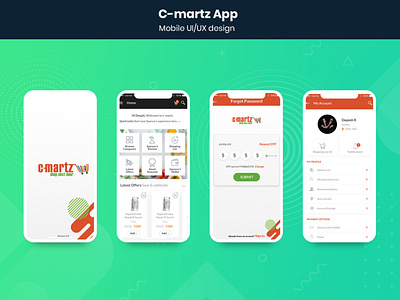 C-martz Mobile APP Ui design android app design design iphone app design mobile app design prototyping shopping app ui design shopping app ui design skecth ui ui design
