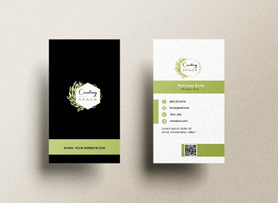 Vertical Business Card Design branding graphic design vertical card