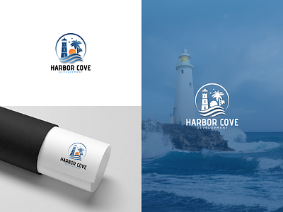 Lighthouse Development Logo branding business logo company logo cove logo development graphic design harborlogo houselogo housing loho illustration lighthouse logo logo design logoidea modern real estate logo vector