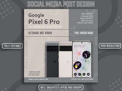 Social media post design for phones ad design branding facebook post google pixel graphic design instagram post phones post design
