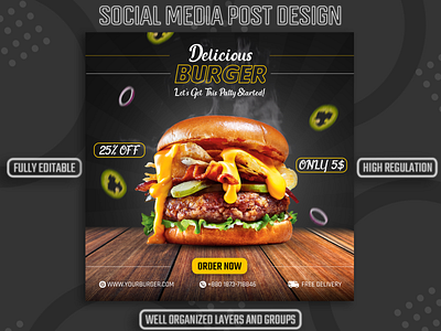 CREATIVE SOCIAL MEDIA POST DESIGN​​​​​​​ FOR FOOD ad design banner facebook post graphic design instagram post post design