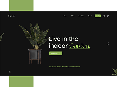 Gre in Plant Shop UI creative agency dark ui design landing page design uiuxdesign