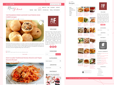 Food Blog - Rice n Flour | Web design blog design food food blog ui web design