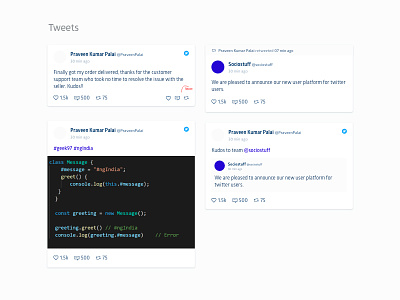 Tweets - Analytics Dashboard Element analytics dashboad ui