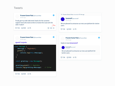 Tweets - Analytics Dashboard Element
