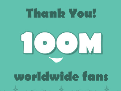 100M Fans concept graphic design illustration social banner