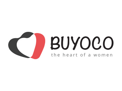 Buyoco Logo design fashion heart logo shopping women